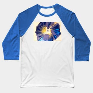 Amethyst Blue Spin Flower Baseball T-Shirt